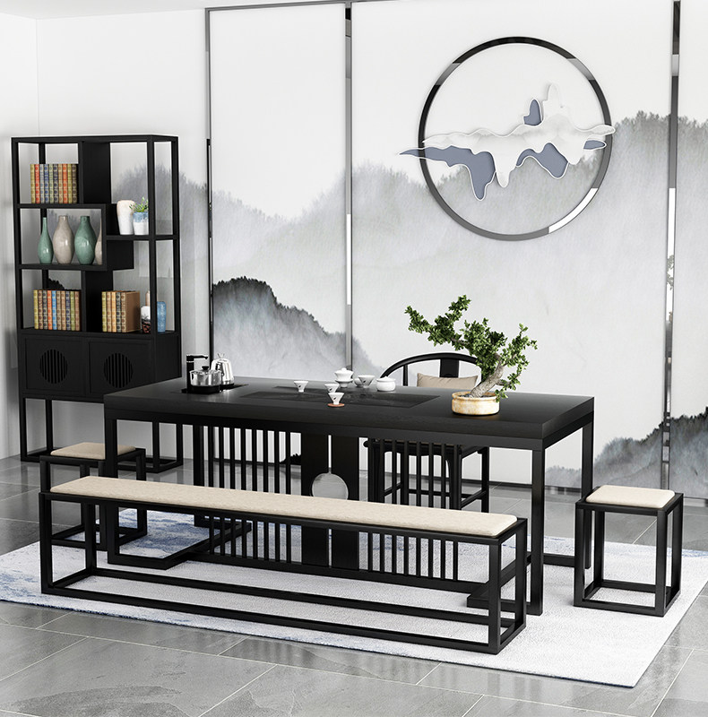 New Chinese tea table and chairs tea and tea set integrated modern minimalist office casual tea table for home Zen tea table