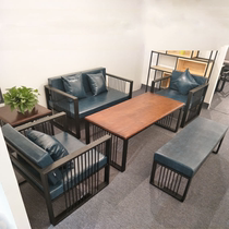 New Chinese wrought iron sofa model room living room Zen sofa business reception room room sofa chair combination