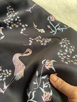 Pine tree crane satin fabric silk satin fabric Yunjin Hanfu decorative printing special price half a meter price