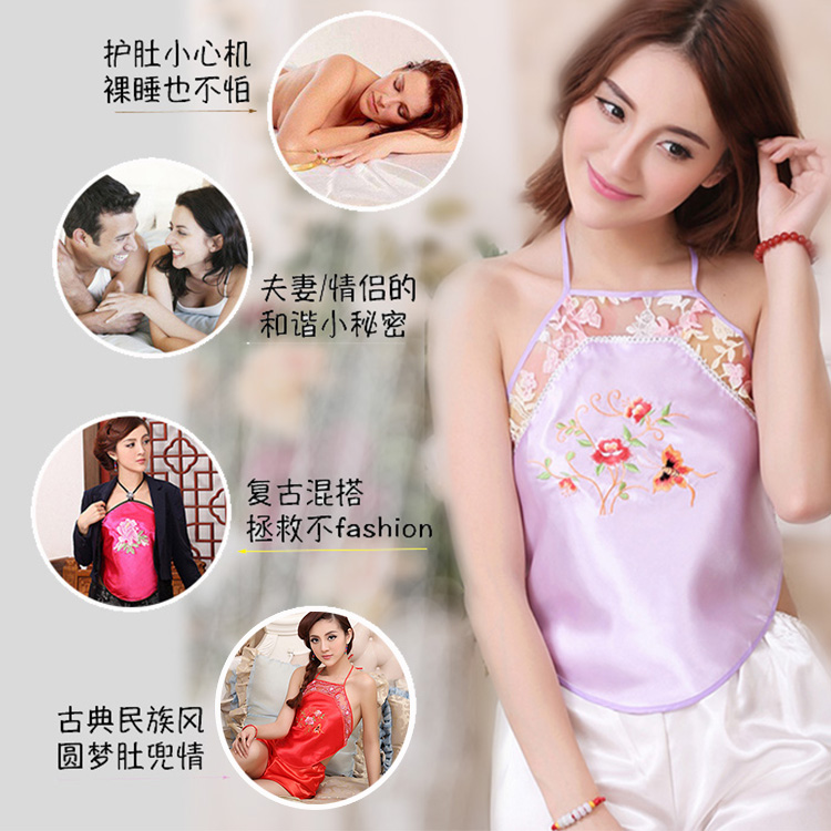 Sexy cổ điển hiệu suất sling phong cách quốc gia phụ nữ tạp dề đồ lót người lớn treo cổ đồ ngủ ren thêu quà tặng do ngu