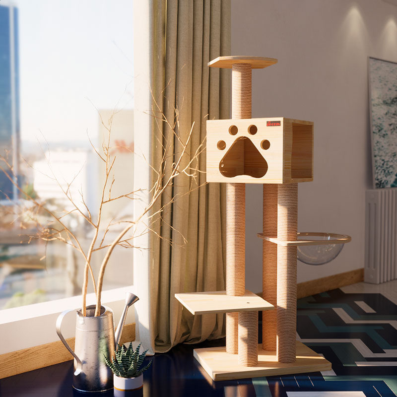 chopin imported solid wood cat climbing frame pine cat frame cat jumping platform cat furniture cat litter cat tree integrated cat house villa