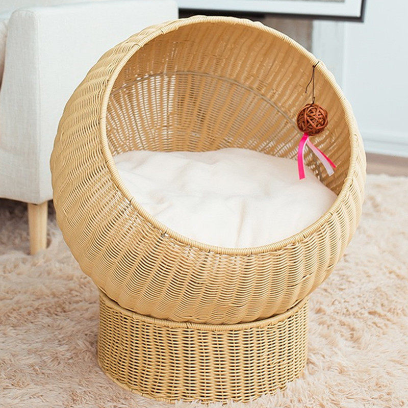 Imitation rattan spherical cat litter creative cat shelf oversized cat house cat bed furniture supplies cat climbing frame resistant to scratching cat supplies
