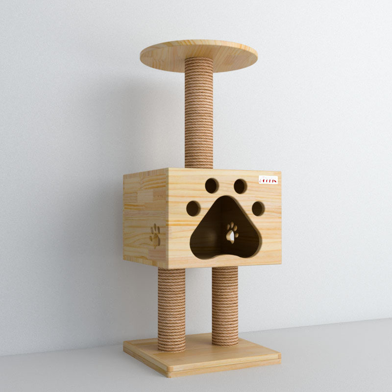 chopin imported pine cat climbing frame solid wood cat frame small cat jumping platform cat furniture cat litter cat tree sisal export