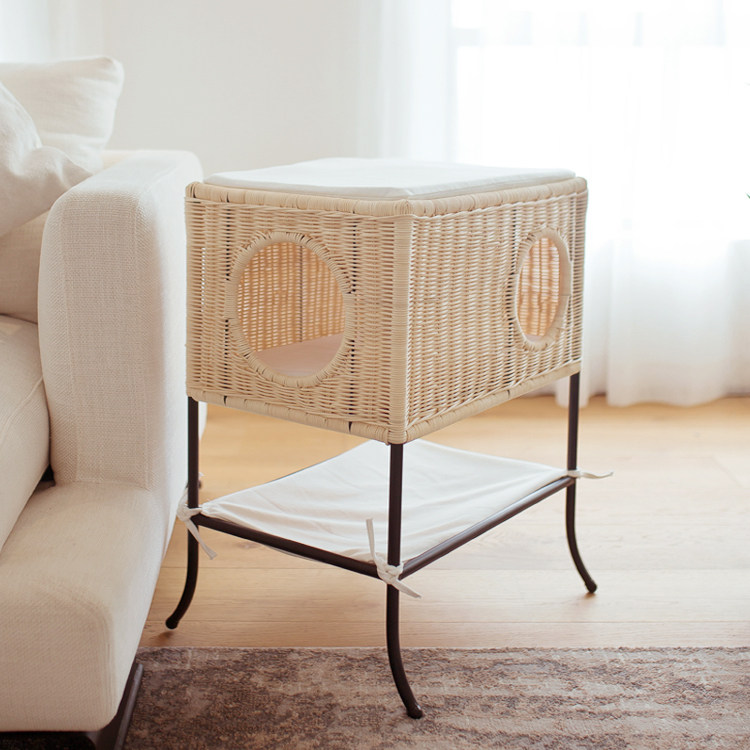 Rattan cat litter large cat litter soft sponge cotton cat mat hammock washable tea table winter and summer dual-use cat room