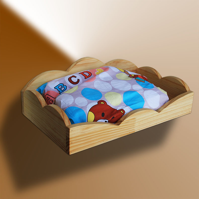 Chopin Imported Pine Wall Cat Bed Interior Decorated Cat Jumping Natural Hemp Cat's Nest