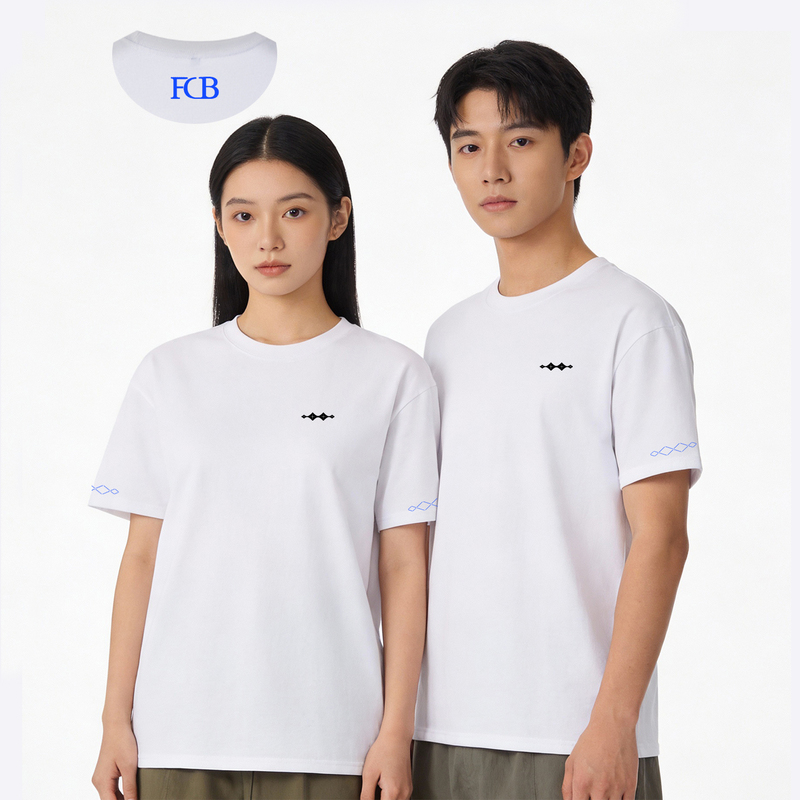 Suitable for Fang Cheng Bao Workwear 4S Store Pure Cotton Summer Round Neck T-Shirt for Men and Women, Short-Sleeved White Work Uniform for Automotive Company Sales