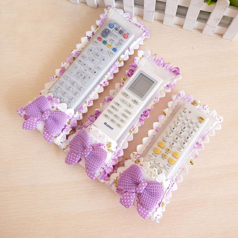 Fabric remote control cover pastoral remote control dust cover TV air conditioning remote control cover cover cover fallproof 3 pieces