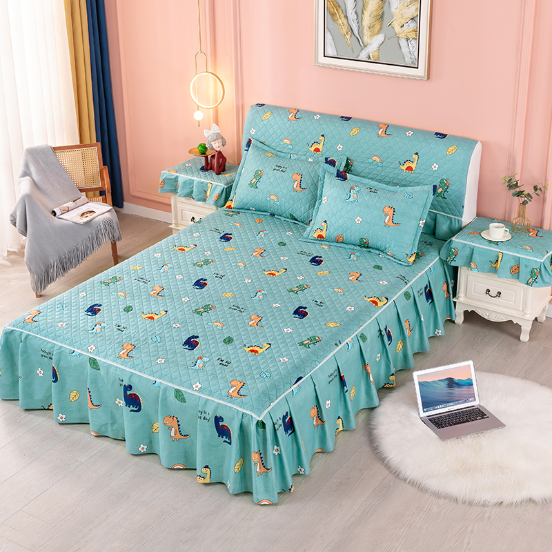 Bedspread Single-piece All-Inclusive Lace 1 8m Simmons Protective Cover Princess Non-slip Sheet Quilted Bed Sheet Printing