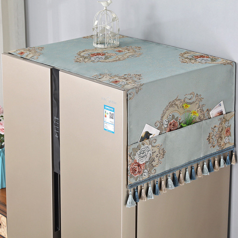 European wind refrigerator top dust cover cover waterproof oil-proof refrigerator cover cloth single and double door refrigerator cover towel cover curtain