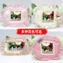 Pastoral fabric lace switch sticker switch cover single open double open three open socket switch cover insert plate cover socket cover