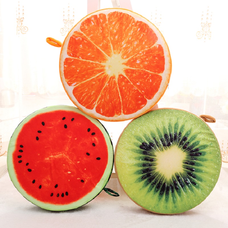 Fruit Cushion Back Cushion Round Chair Cushion Student Dining Chair Stool Cushion Removable Wash Thickened Watermelon Cushion Cuddle-Taobao