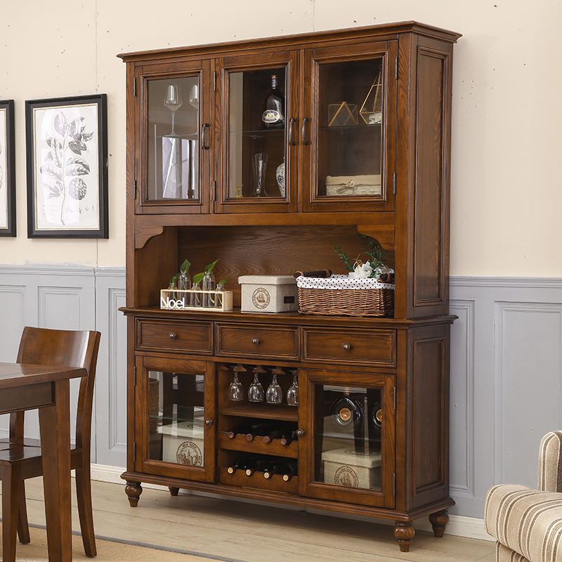 American Country Soliwood Cabinet High Cabinet Living Restaurant Show Cabinet American Cabinet Wine Cabinet
