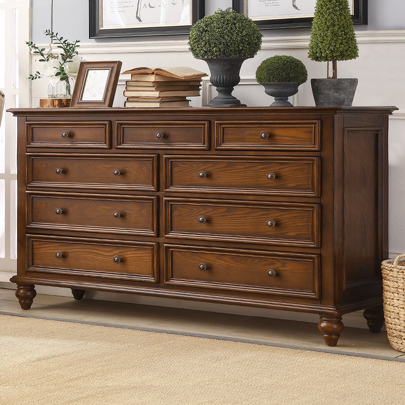 American-Style Solid Wood Chest of Drawers for Bedroom and Living Room, Vintage Ash Wood Five-Drawer, Six-Drawer, Seven-Drawer, Eight-Drawer, Nine-Drawer Drawer Unit, Bedside Cabinet American-Style Solid Wood Chest of Drawers for Bedroom and Living Room, Vintage Ash Wood Five-Drawer, Six-Drawer, Seven-Drawer, Eight-Drawer, Nine-Drawer Drawer Unit, Bedside Cabinet