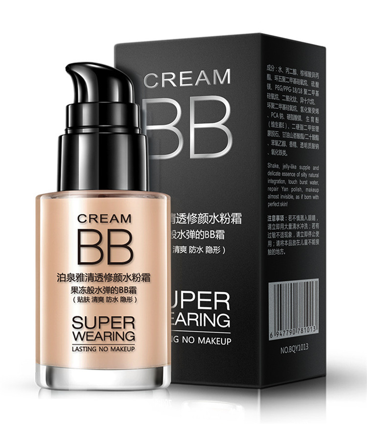 泊 泉 雅 Chính hãng BB Cream Foundation Kem dưỡng ẩm che khuyết điểm Trang điểm khỏa thân mạnh Sáng màu da Không đệm cc Hàn Quốc