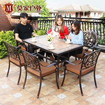 Mojia outdoor cast aluminum table and chair European courtyard outdoor garden leisure furniture iron combination outdoor balcony table and chair
