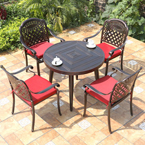  Outdoor tables and chairs Courtyard combination Outdoor garden leisure open-air balcony Wrought iron aluminum alloy simple balcony tables and chairs