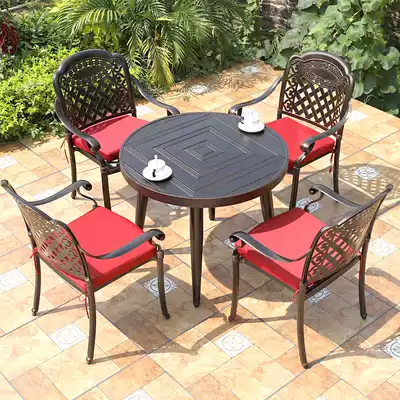 Outdoor table and chair courtyard combination outdoor garden leisure open air balcony iron alloy simple balcony table and chair