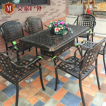  Outdoor tables and chairs Garden set Terrace balcony wrought iron outdoor leisure open-air European garden cast aluminum tables and chairs combination