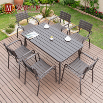 Outdoor terrace courtyard table and chair combination outdoor villa garden balcony simple wrought iron leisure furniture