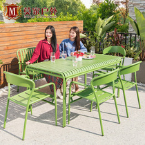 Nordic outdoor simple fashion creative leisure table and chair courtyard outdoor aluminum alloy table and chair garden open air cafe