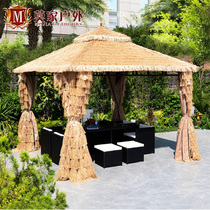 Outdoor Pavilion imitation thatched cottage Pavilion outdoor Courtyard Pavilion leisure pavilion Chinese yard awning Pavilion straw shed