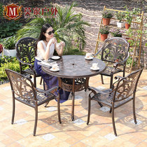 Outdoor tables and chairs Courtyard three-piece terrace wrought iron aluminum alloy balcony open-air garden outdoor leisure cast aluminum tables and chairs