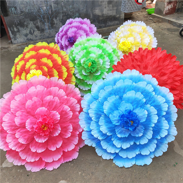 Children's Mudan Flower Umbrella Dance Stage Performance Props Sheng Shihua Flowers Opening Major Gala Games Opening Ceremony Props-Taobao