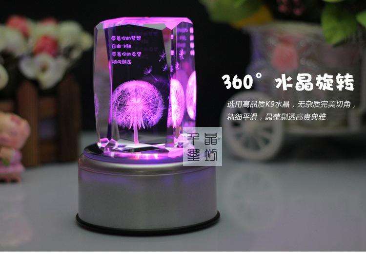 Mẫu hoa bồ công anh mừng sinh nhật 3D món quà pha lê trang trí để gửi giáo viên nam nữ bạn bè vợ bạn cùng lớp bạn gái decor nhà