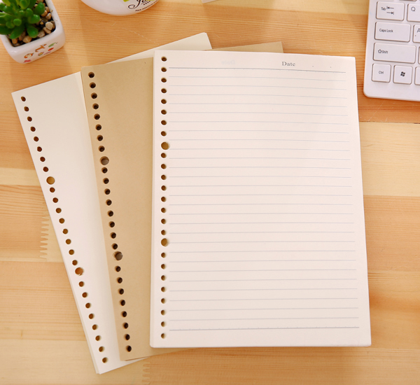 A5 B5 horizontal skin inner page English blank core 20 hole 26 hole square core wrong core