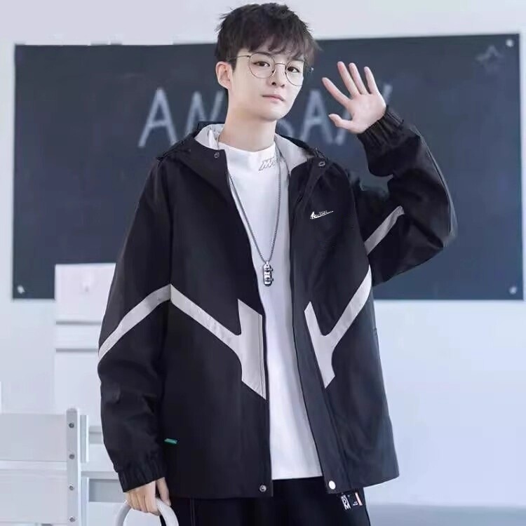 Nike Dun Jacket for Men, Spring and Autumn, Loose Fit, Large Size, Hooded Windbreaker, Trendy Brand, Fashionable, Casual, Versatile Trench Coat