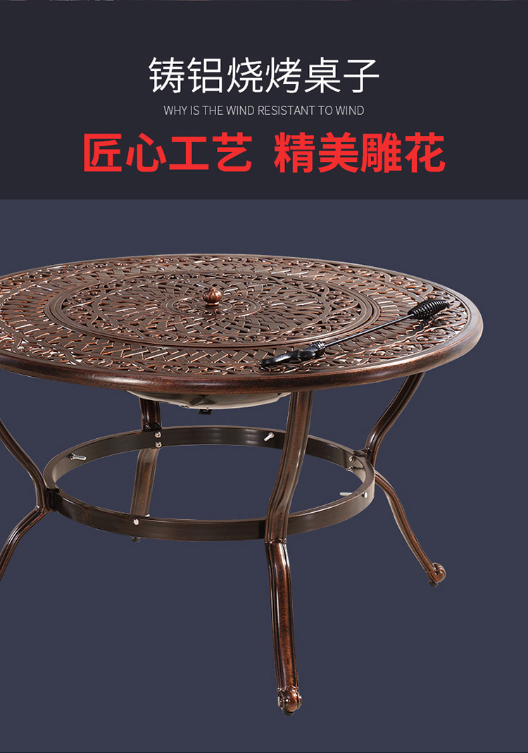 Bàn BBQ ngoài trời Đúc nhôm ngoài trời Than nướng ngoài trời Sân vườn Bàn giải trí Kết hợp nội thất ngoài trời châu Âu ban ghe sat ngoai troi