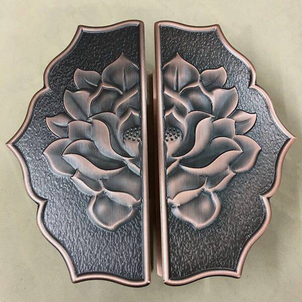 Glass door door handle Round bronze door handle Semi-circle large handle Chinese antique wooden door handle