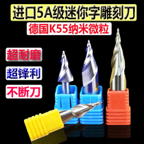 Imported Tungsten Steel Mini-Word Engraving Knife Coating Luminous Character Advertising Numerical Control Engraving Machine Cutter Screw Taper Milling Cutter