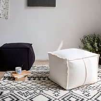 Nordic simple cotton and linen household pouf coffee table stool low stool fabric tatami household shoe changing stool removable and washable