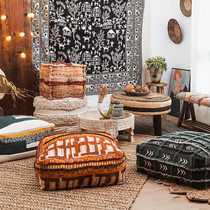 Indian imported hand-woven low stools Nordic home Bohemian Moroccan futon cushions removable and washable