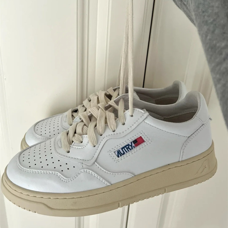 autry retro white shoes women's ins super hot niche sports casual couple models all-match leather flat shoes men