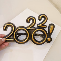 2022 New Year glasses Christmas decorative glasses frame Christmas party performance photo props New Years Day annual meeting part