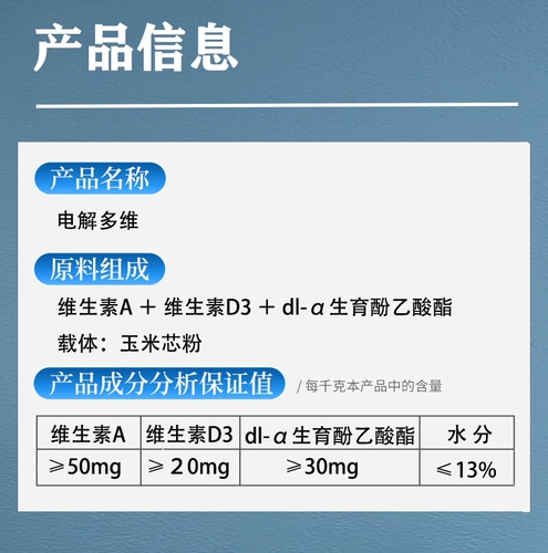 Электролитические многомерные звери для свинины, куриная птица -птица водный витамин 227 г/сумка