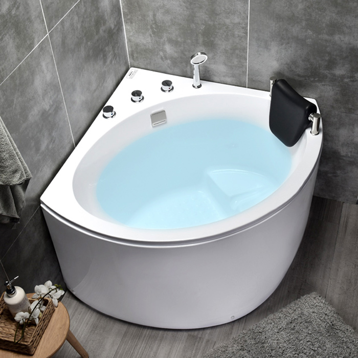 Japanese-style sitting bathtub small apartment corner household triangular fan-shaped acrylic massage bathtub 0 8 0 9 1 m