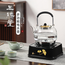 Three-Edge Hall High-end Crystal Color Bottom Water Electric Kettle Automatic Power Cut Day Style Boiling Water Tea Maker Muted
