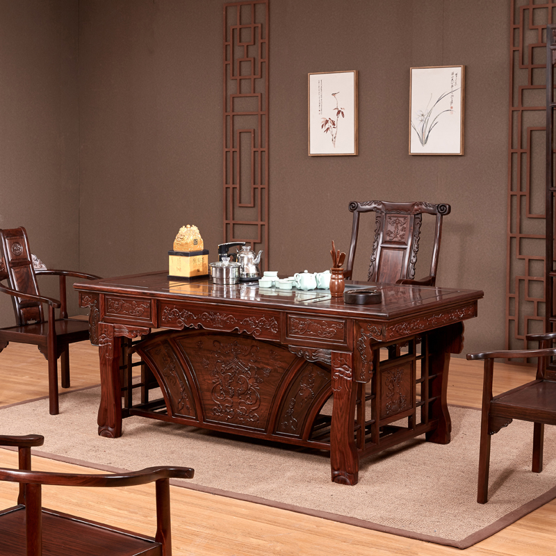 Chinese Red Wood Tea Table Solid Wood Furniture Acids Branches Wood Tiger Feet Tea Table Chair Combined Utilita Tea Several East African Sour Branches Tea Table