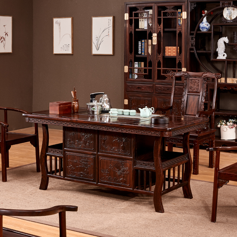 Chinese Red Wood Tea Table East Africa Red Acid Branches Wood Tea Table And Chairs Combined Tea Table Solid Wood Furniture Log Kung Fu Great Tea Table