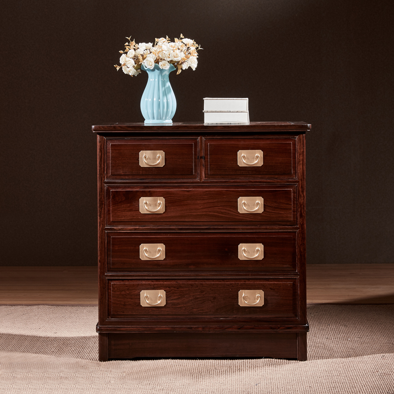 New Chinese mahogany chest of drawers solid wood furniture bedroom locker living room storage cabinet East African red rosewood drawer cabinet