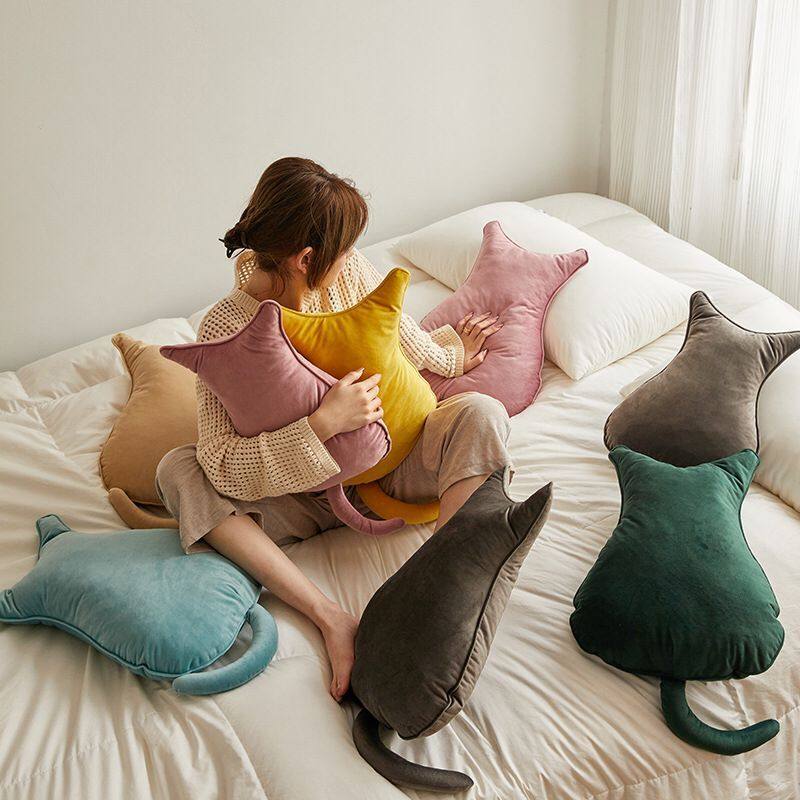 ins net red cat holding pillow office protective waist back cushion groped sleeping pillow living-room sofa decoration leaning back with pillow back shadow cat pillow