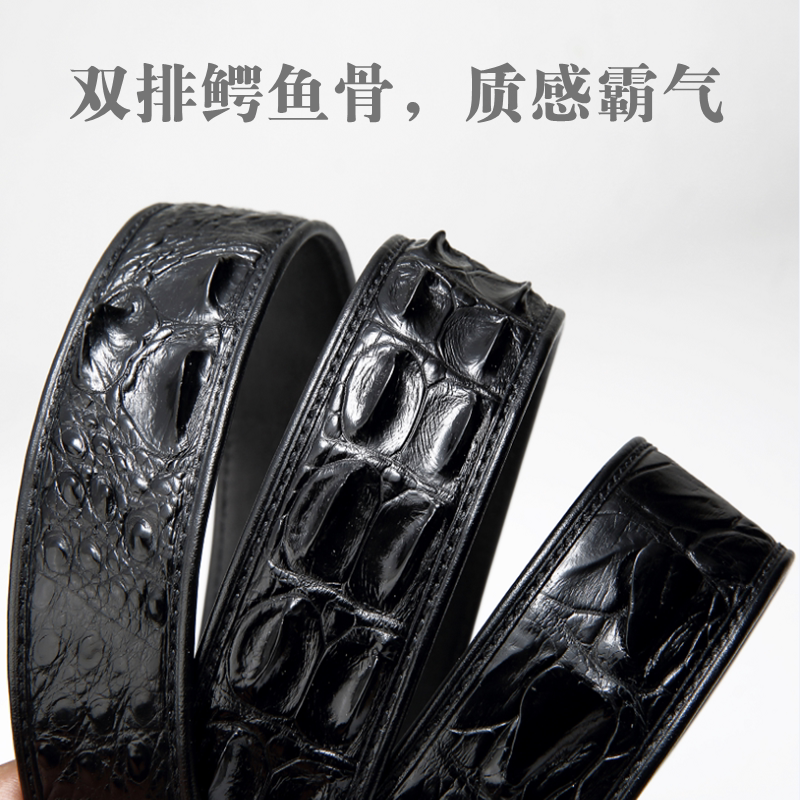 Authentic Thai crocodile leather belt men's leather pin buckle high-grade smooth buckle men's trousers belt business casual