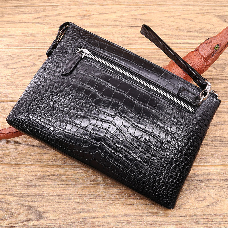 Real crocodile belly belly clutch bag Thailand business leather handbag armpit bag clutch bag envelope bag men