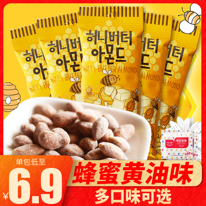 South Korea imports Tom Farm tonsils honey butter 35g*5 bags of yogurt mustard nuts snack