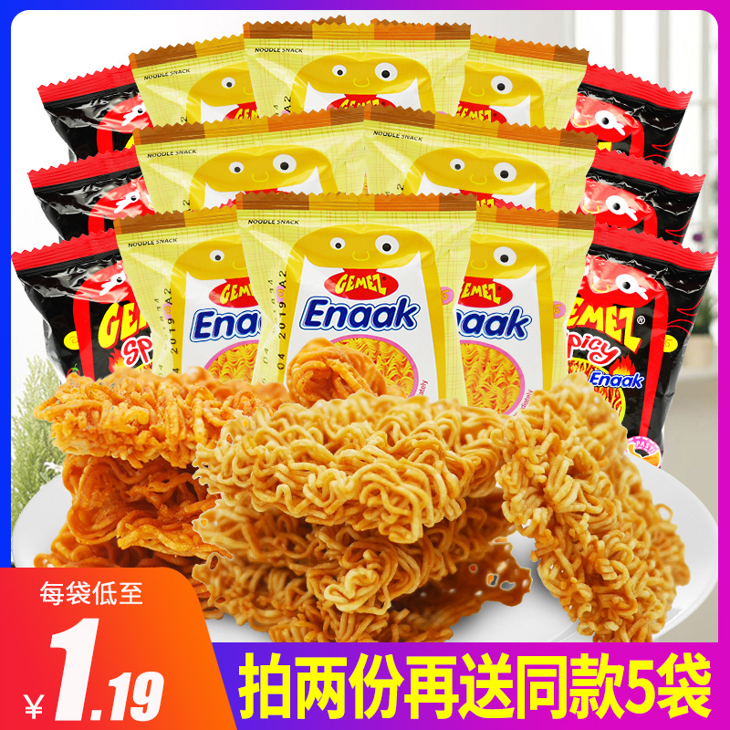 Indonesia imported gemez naak chicken noodles with brittle noodle turkey mesh red 16g*30 bags of palm crisp