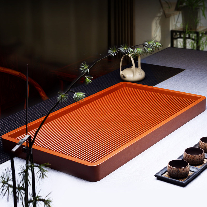 Runpu Taiwan bakelite tea tray German large solid wood tea table Rectangular tea tray Simple Kung Fu tea sea
