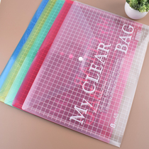 a4 transparent file bag button bag Office button bag File test paper File File File information bag briefcase stationery supplies